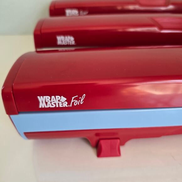 Vintage Wrap Master Foil Paper Plastic Wrap Dispensers Set Of 3 Red Model 1500 - Picture 4 of 16